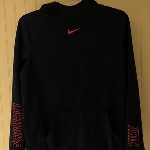 Blue Boys Nike Hoodie with Orange detailing
